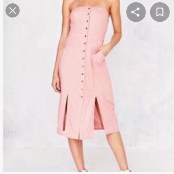 Urban Outfitters Dresses & Skirts - BDG | Button Front Strapless Linen Dress